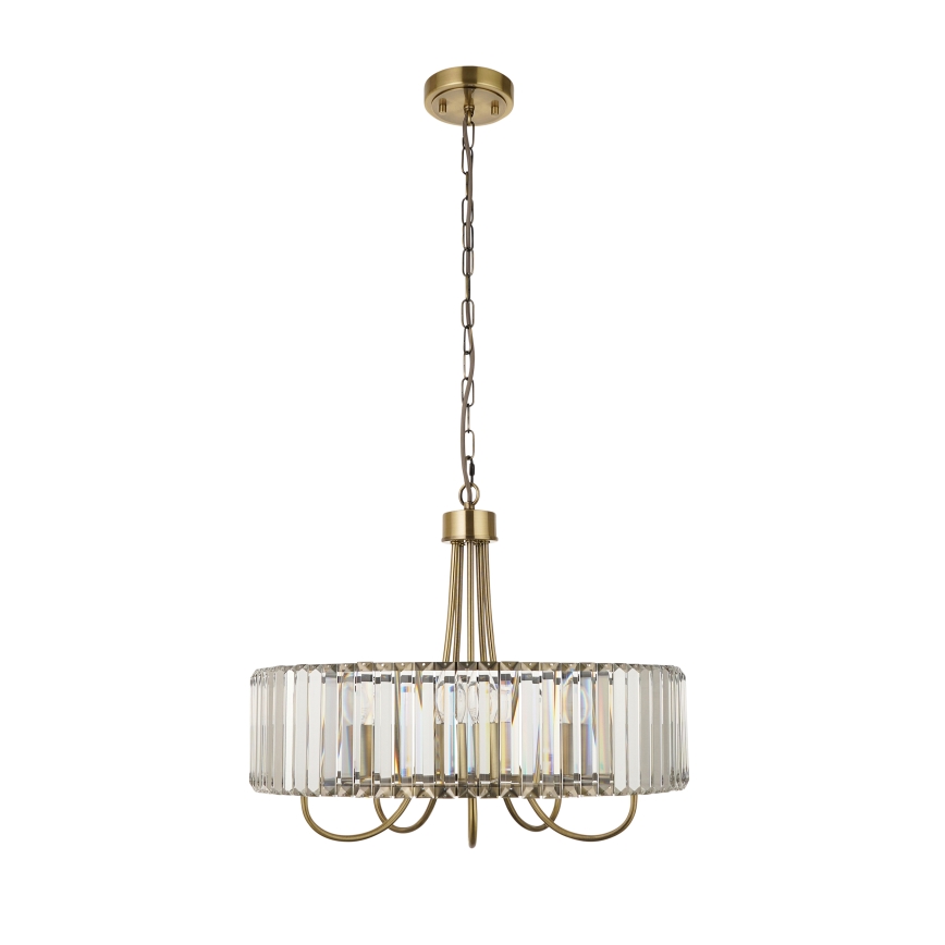 Endon 119610 - Κρεμαστό φωτιστικό VISCONTI με αλυσίδα 5xE14/6W/230V, ορείχαλκος