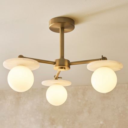 Endon 120036 - Κρεμαστό φωτιστικό σε ράβδο CERCHIO 3xG9/5W/230V ορείχαλκος