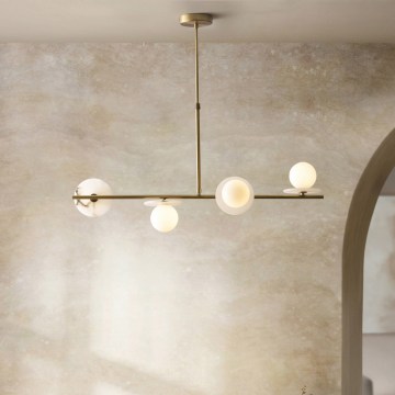 Endon 120038 - Κρεμαστό φωτιστικό σε ράβδο CERCHIO 4xG9/5W/230V ορείχαλκος