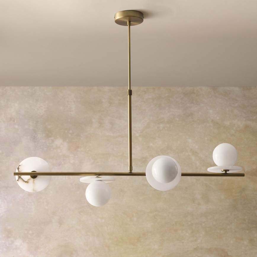 Endon 120038 - Κρεμαστό φωτιστικό σε ράβδο CERCHIO 4xG9/5W/230V ορείχαλκος