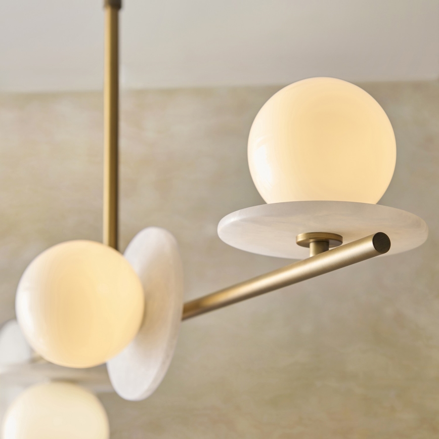 Endon 120038 - Κρεμαστό φωτιστικό σε ράβδο CERCHIO 4xG9/5W/230V ορείχαλκος