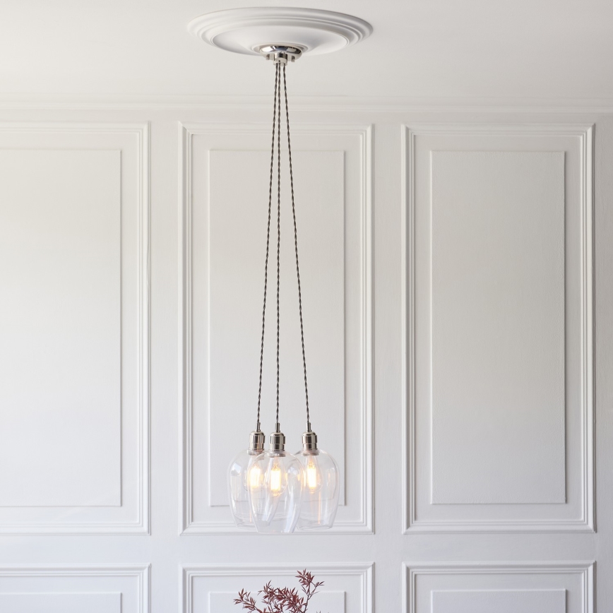 Endon 120644 - Κρεμαστό φωτιστικό με καλώδιο 3xE27/10W/230V γυαλιστερό χρώμιο