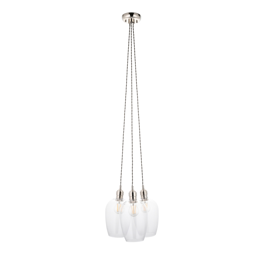 Endon 120644 - Κρεμαστό φωτιστικό με καλώδιο 3xE27/10W/230V γυαλιστερό χρώμιο