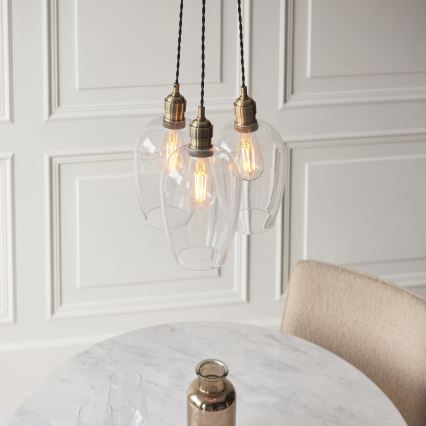 Endon 120648 - Κρεμαστό φωτιστικό με καλώδιο 3xE27/10W/230V, φινίρισμα ορείχαλκου