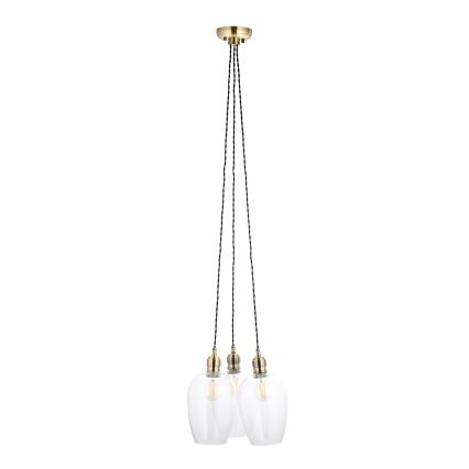 Endon 120648 - Κρεμαστό φωτιστικό με καλώδιο 3xE27/10W/230V, φινίρισμα ορείχαλκου