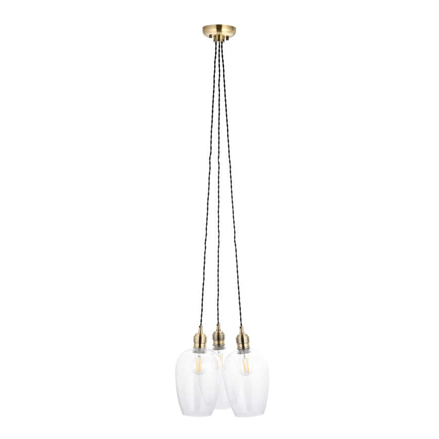 Endon 120648 - Κρεμαστό φωτιστικό με καλώδιο 3xE27/10W/230V, φινίρισμα ορείχαλκου