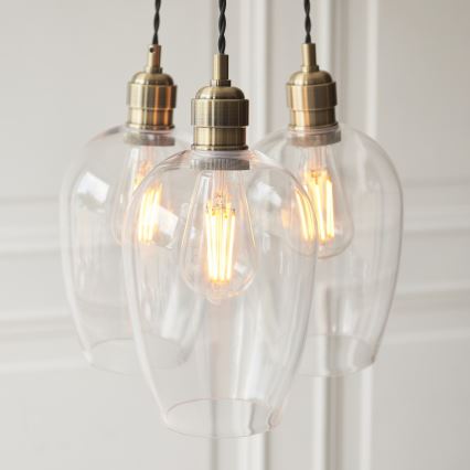 Endon 120648 - Κρεμαστό φωτιστικό με καλώδιο 3xE27/10W/230V, φινίρισμα ορείχαλκου