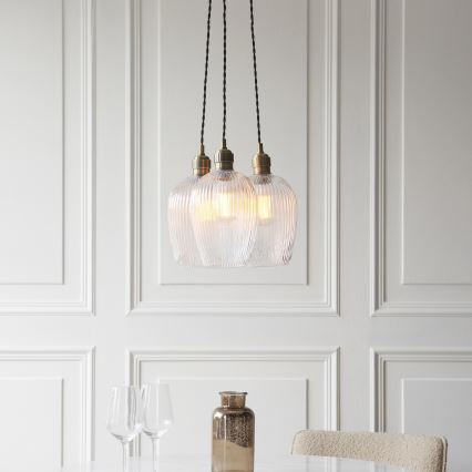 Endon 120656 - Κρεμαστό φωτιστικό σε καλώδιο 3xE27/10W/230V ορείχαλκο