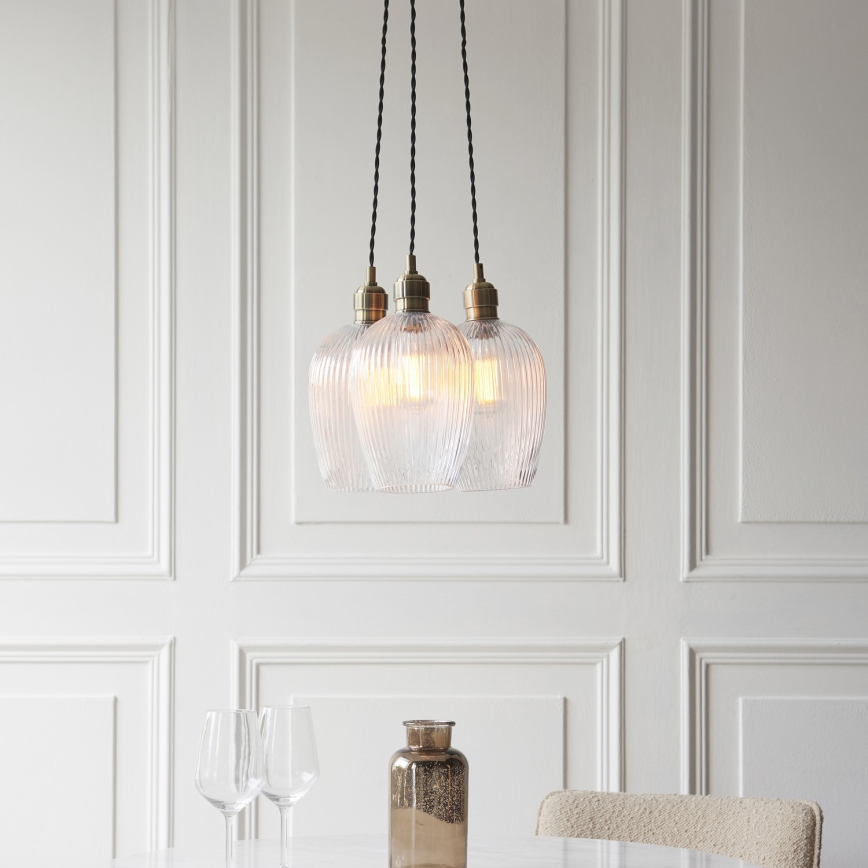 Endon 120656 - Κρεμαστό φωτιστικό σε καλώδιο 3xE27/10W/230V ορείχαλκο