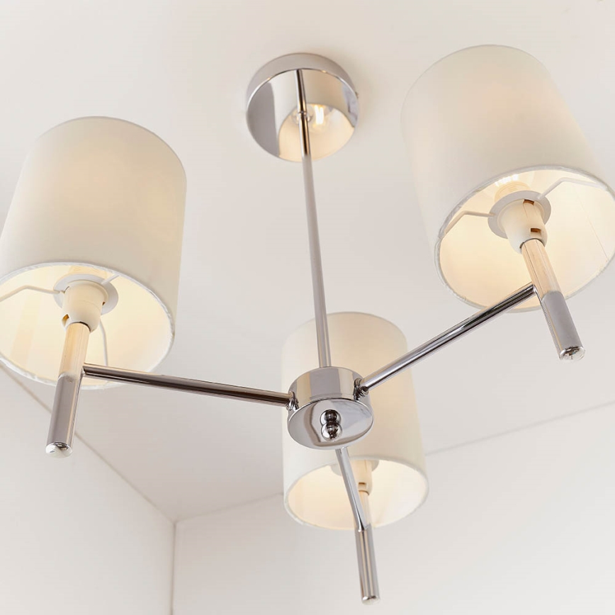 Endon 56642 - Κρεμαστό φωτιστικό BRIO 3xE14/40W/230V γυαλιστερό χρώμιο/λευκό