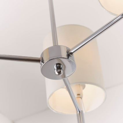 Endon 56642 - Κρεμαστό φωτιστικό BRIO 3xE14/40W/230V γυαλιστερό χρώμιο/λευκό