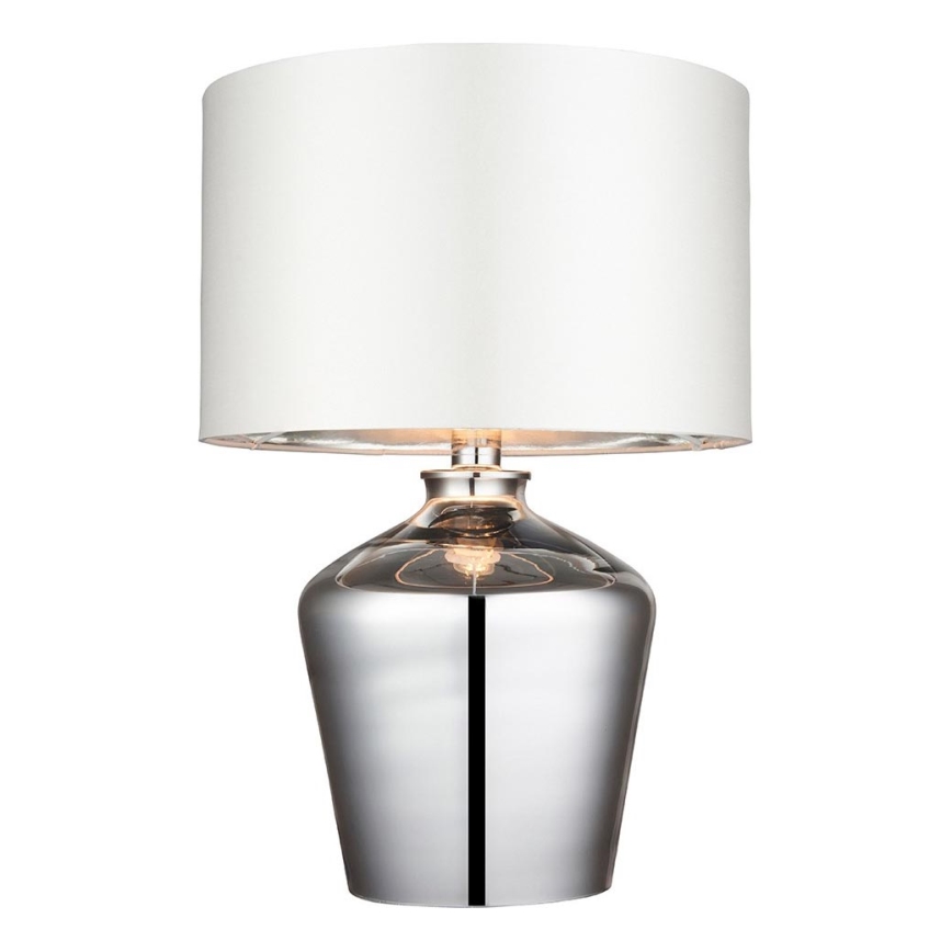 Endon 61198 - Eπιτραπέζιο φωτιστικό WALDORF 1xE27/10W/230V γυαλιστερό χρώμιο/λευκό