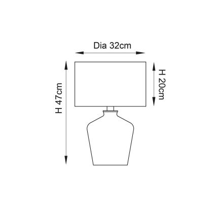 Endon 61198 - Eπιτραπέζιο φωτιστικό WALDORF 1xE27/10W/230V γυαλιστερό χρώμιο/λευκό