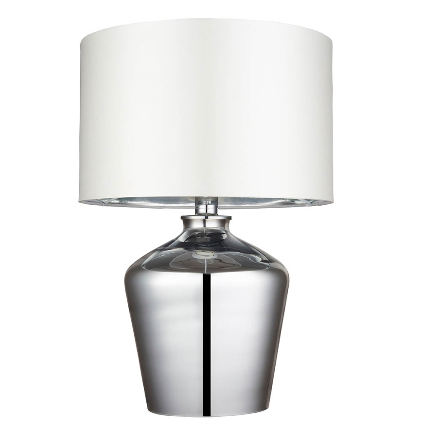 Endon 61198 - Eπιτραπέζιο φωτιστικό WALDORF 1xE27/10W/230V γυαλιστερό χρώμιο/λευκό