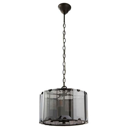 Endon 61281 - Κρεμαστό φωτιστικό σε αλυσίδα CLOONEY 4xE14/40W/230V μαύρο/καπνιστό