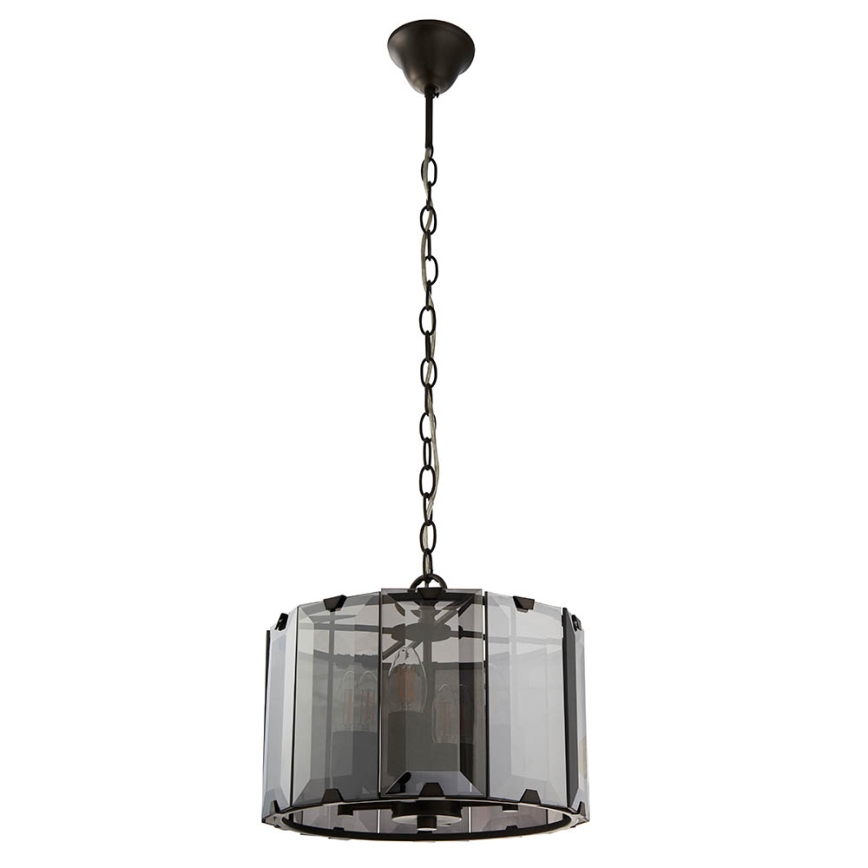 Endon 61281 - Κρεμαστό φωτιστικό σε αλυσίδα CLOONEY 4xE14/40W/230V μαύρο/καπνιστό