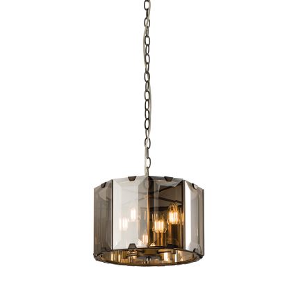Endon 61281 - Κρεμαστό φωτιστικό σε αλυσίδα CLOONEY 4xE14/40W/230V μαύρο/καπνιστό