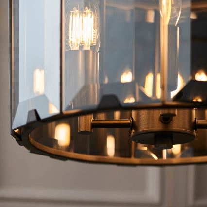 Endon 61281 - Κρεμαστό φωτιστικό σε αλυσίδα CLOONEY 4xE14/40W/230V μαύρο/καπνιστό