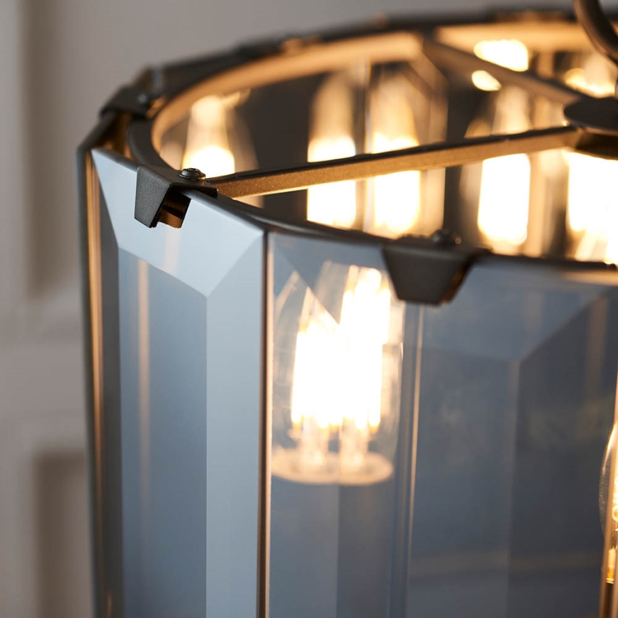 Endon 61281 - Κρεμαστό φωτιστικό σε αλυσίδα CLOONEY 4xE14/40W/230V μαύρο/καπνιστό