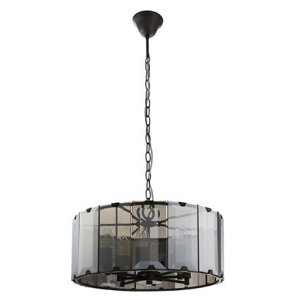 Endon 61294 - Κρεμαστό φωτιστικό οροφής CLOONEY 8xE14/40W/230V μαύρο/φιμέ