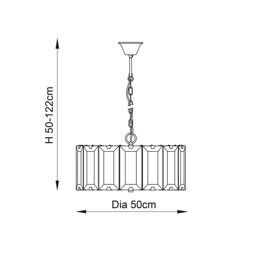 Endon 61294 - Κρεμαστό φωτιστικό οροφής CLOONEY 8xE14/40W/230V μαύρο/φιμέ