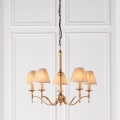 Endon 63627 - Πολυέλαιος με αλυσίδα STANFORD 5xE14/40W/230V ορείχαλκος/μπεζ