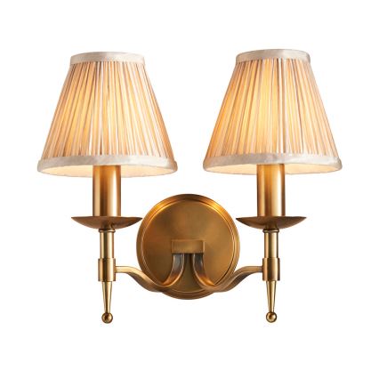 Endon 63654 - Επιτοίχιο φωτιστικό STANFORD 2xE14/40W/230V ορείχαλκος/μπεζ