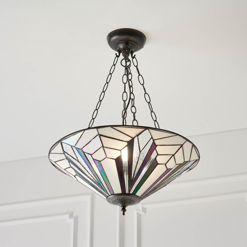 Endon 63936 - Κρεμαστό φωτιστικό με αλυσίδα Tiffany ASTORIA 3xE27/60W/230V διάμ. 48 εκ.