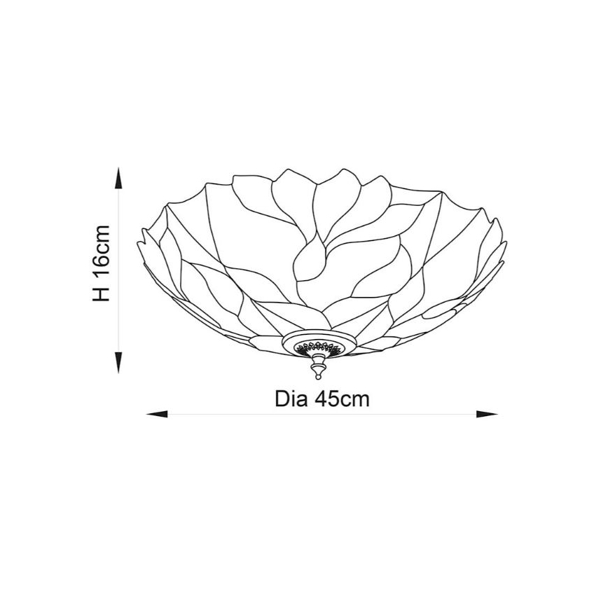 Endon 63960 - Φωτιστικό οροφής Tiffany BOTANICA 2xE27/60W/230V διάμ. 45 cm