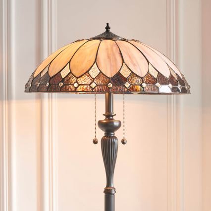 Endon 63972 - Επιδαπέδιο φωτιστικό Tiffany BROOKLYN 2xE27/60W/230V, Ø 50 cm