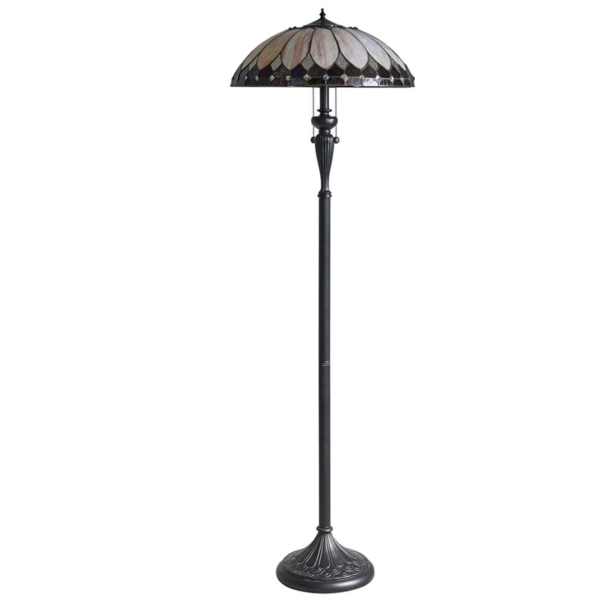 Endon 63972 - Επιδαπέδιο φωτιστικό Tiffany BROOKLYN 2xE27/60W/230V, Ø 50 cm