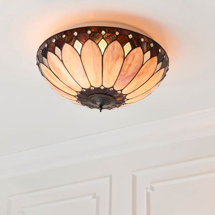 Endon 63973 - Φωτιστικό οροφής Tiffany BROOKLYN 2xE14/60W/230V, Ø 50 cm