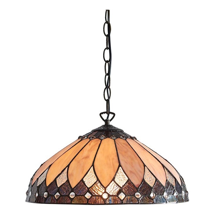Endon 63977 - Πολυέλαιος με αλυσίδα Tiffany BROOKLYN 1xE27/60W/230V Ø 40 cm