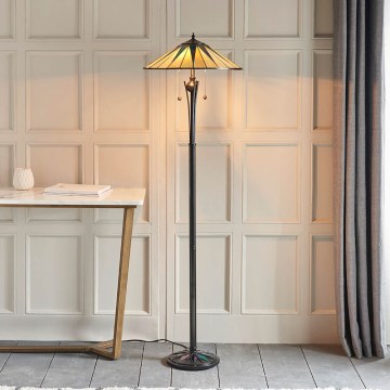 Endon 64041 - Επιδαπέδιο φωτιστικό Tiffany DARK STAR 2xE27/60W/230V διάμ. 49 cm