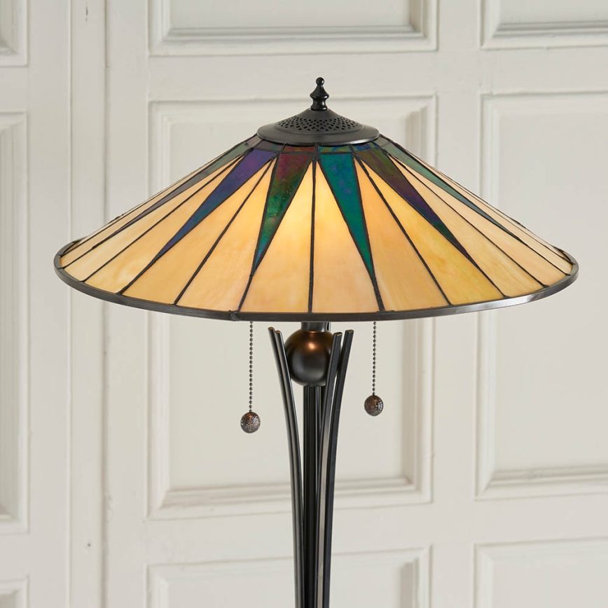 Endon 64041 - Επιδαπέδιο φωτιστικό Tiffany DARK STAR 2xE27/60W/230V διάμ. 49 cm