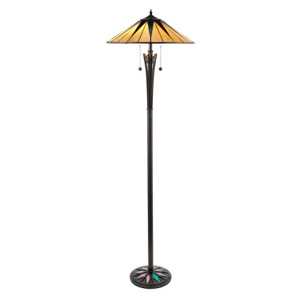 Endon 64041 - Επιδαπέδιο φωτιστικό Tiffany DARK STAR 2xE27/60W/230V διάμ. 49 cm