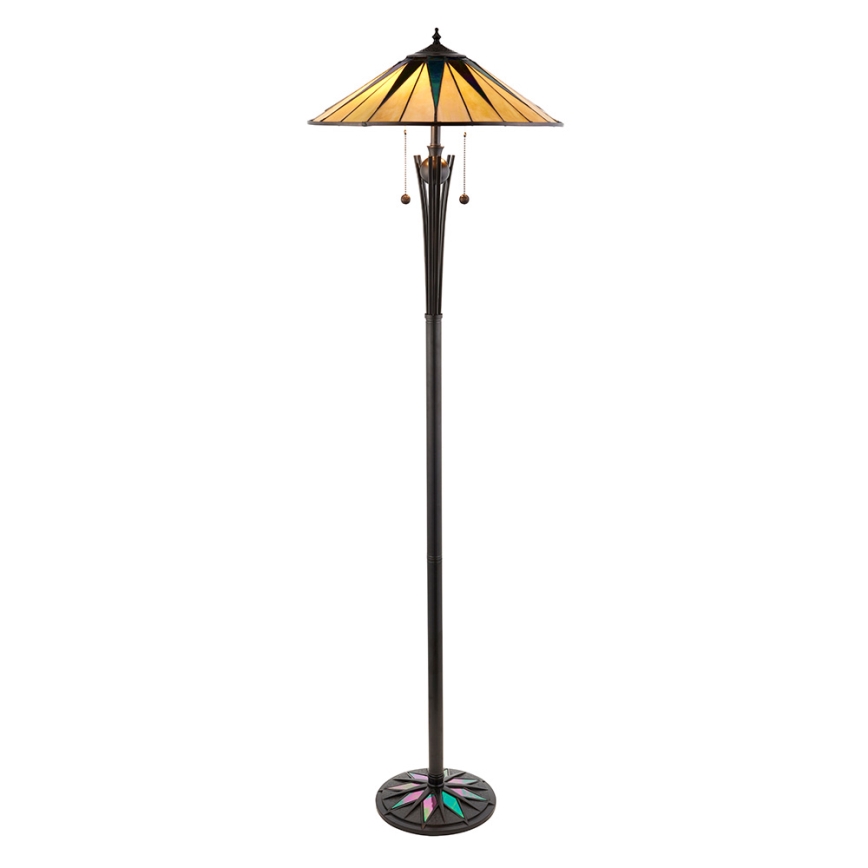 Endon 64041 - Επιδαπέδιο φωτιστικό Tiffany DARK STAR 2xE27/60W/230V διάμ. 49 cm