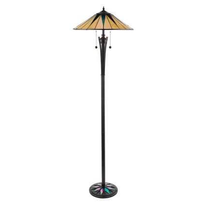 Endon 64041 - Επιδαπέδιο φωτιστικό Tiffany DARK STAR 2xE27/60W/230V διάμ. 49 cm