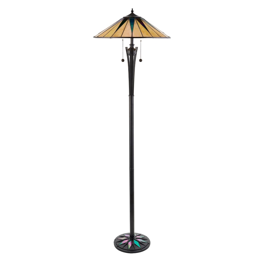 Endon 64041 - Επιδαπέδιο φωτιστικό Tiffany DARK STAR 2xE27/60W/230V διάμ. 49 cm
