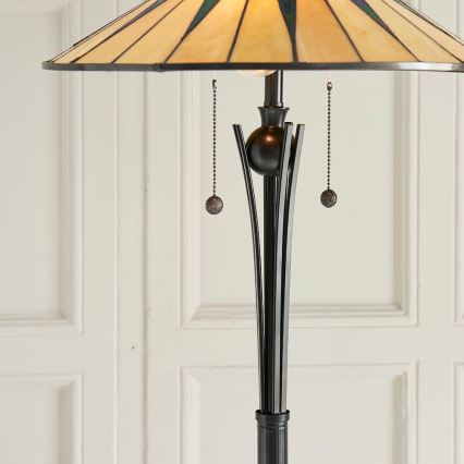 Endon 64041 - Επιδαπέδιο φωτιστικό Tiffany DARK STAR 2xE27/60W/230V διάμ. 49 cm