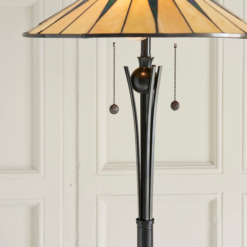 Endon 64041 - Επιδαπέδιο φωτιστικό Tiffany DARK STAR 2xE27/60W/230V διάμ. 49 cm