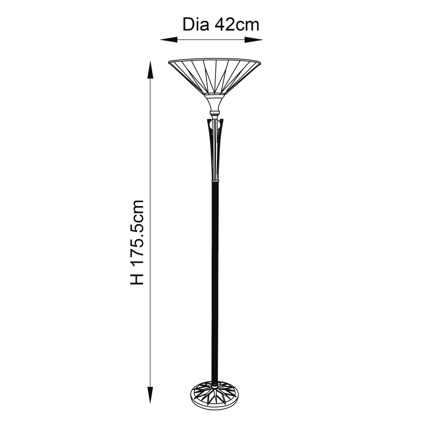 Endon 64042 - Επιδαπέδιο φωτιστικό Tiffany DARK STAR 1xE27/60W/230V, διάμ. 42 εκ.