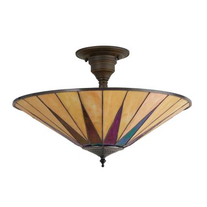 Endon 64043 - Πλαφονιέρα Tiffany DARK STAR 3xE27/60W/230V Ø 49 cm