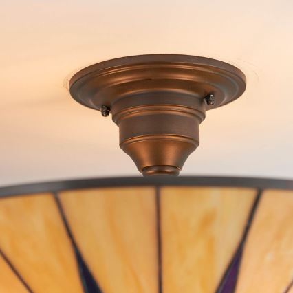 Endon 64043 - Πλαφονιέρα Tiffany DARK STAR 3xE27/60W/230V Ø 49 cm