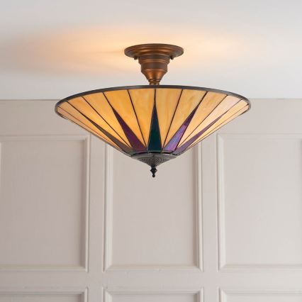 Endon 64043 - Πλαφονιέρα οροφής DARK STAR 3xE27/60W/230V διάμετρος 49 cm