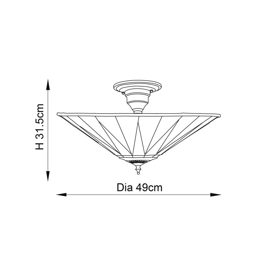 Endon 64043 - Πλαφονιέρα οροφής DARK STAR 3xE27/60W/230V διάμετρος 49 cm
