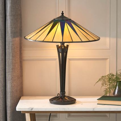 Endon 64045 - Επιτραπέζιο φωτιστικό Tiffany DARK STAR 2xE27/60W/230V Ø 49 cm