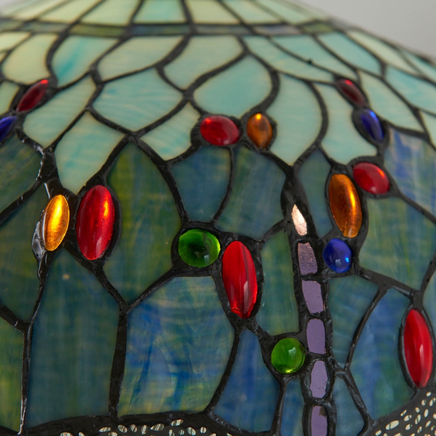 Endon 64069 - Επιδαπέδιο φωτιστικό Tiffany DRAGONFLY 2xE27/60W/230V διάμ. 50 εκ.