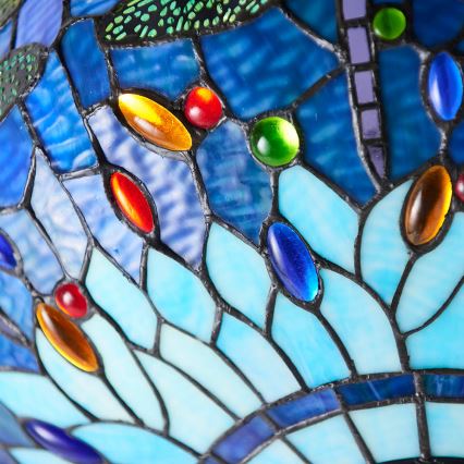 Endon 64075 - Πολυέλαιος με αλυσίδα Tiffany DRAGONFLY 3xE27/60W/230V Ø 41 cm