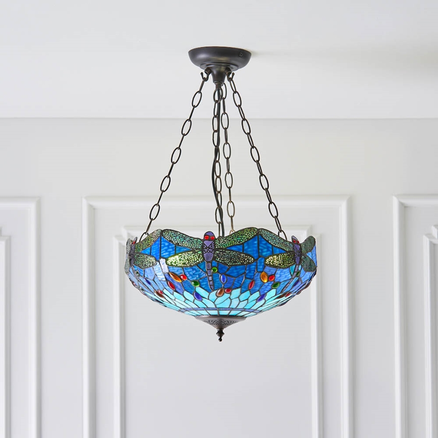 Endon 64075 - Πολυέλαιος με αλυσίδα DRAGONFLY 3xE27/60W/230V διάμ. 41 cm